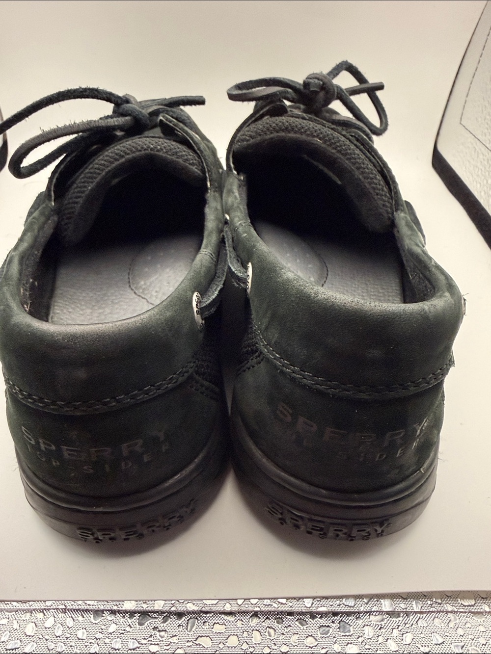 Sperry Women's Dark Green Leather Boat Shoes - Lace-Up Moccasin - Picture 4 of 7
